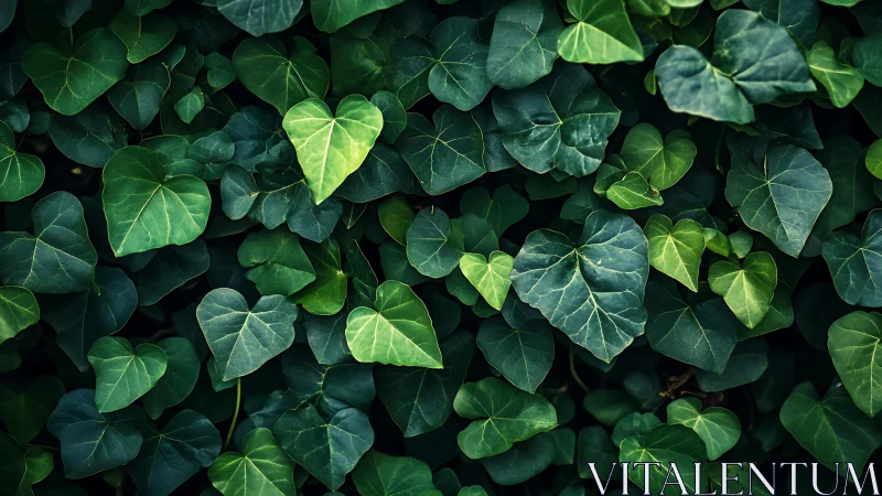 Heart-shaped ivy leaves creating a cozy green hideaway.