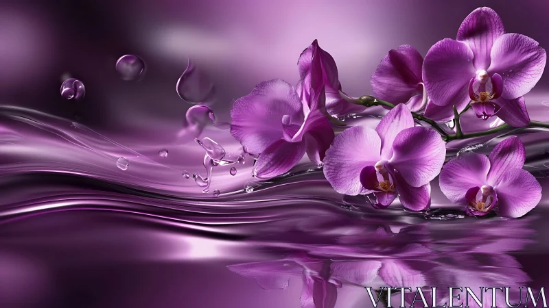 Phalaenopsis Orchids in Dynamic Fluid Flow with Suspended Water Droplets