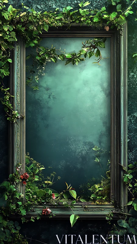 Untamed garden frame quietly swallows the fading blue void