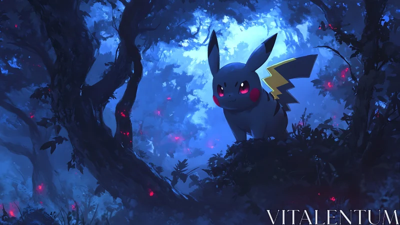 Moonlit lightning mouse scouts a glowing dream forest