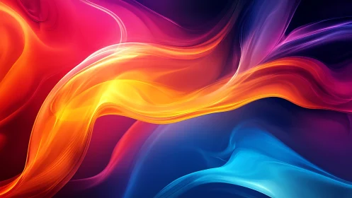 Color gradients form flowing abstract light wave ribbons