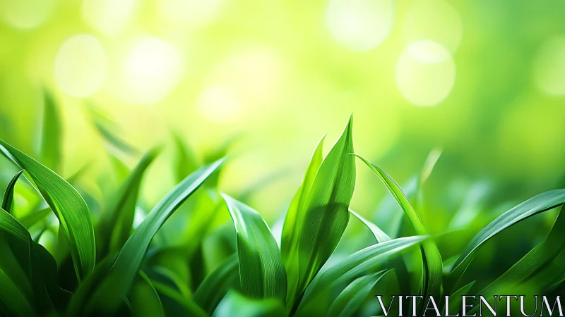 High-saturation close-up of green leaves with shallow depth-of-field