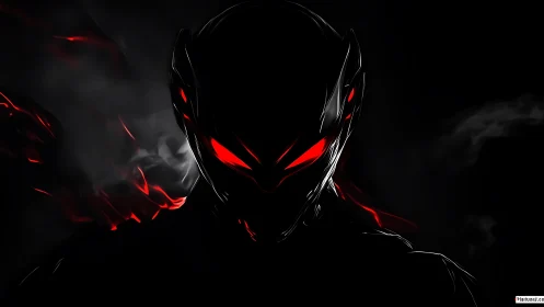 Shadowy red-eyed figure emerging from the swirling darkness.