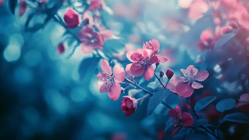 Blooming Serenity in Pink and Blue.