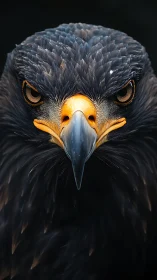 Golden eagle portrait shows intense gaze and sharp detail