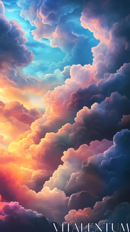Dream-bright sunset clouds drifting through painted sky.