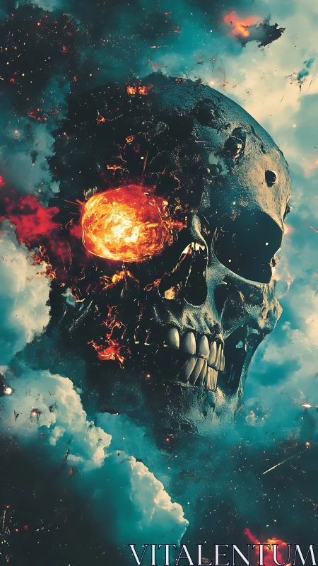 Skull-shaped supernova laughs through molten cosmic eye