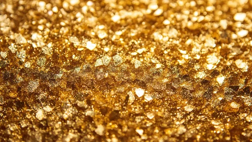 Golden glitter texture shimmers in warm festive light