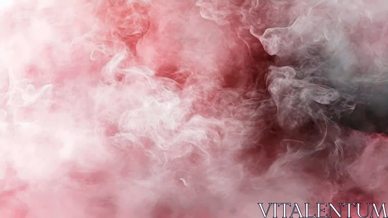 Rosy vapor clouds swirl in a soft, dreamlike embrace.