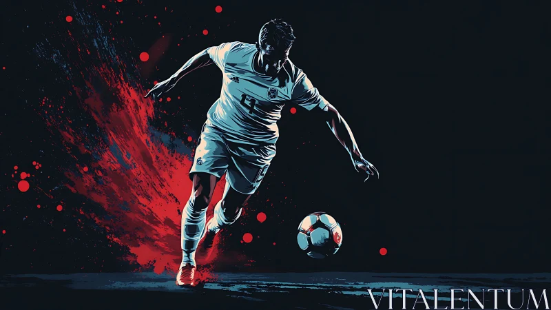 Crimson sprint of a shadow striker chasing the lone ball.