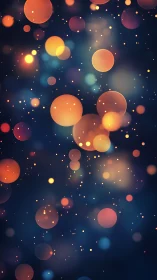 Midnight ember orbs drifting through a velvet cosmos.