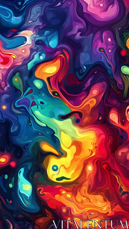 Chromatic fluid abstraction with swirling neon color fields.