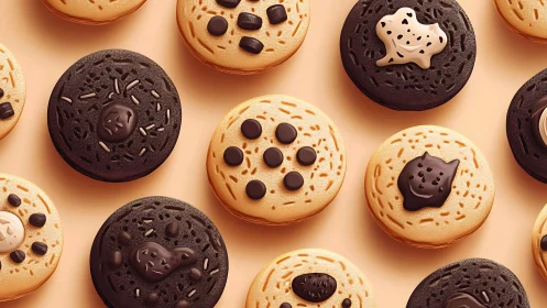 Cookie critter constellations wander across buttery orbits
