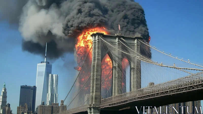 Brooklyn Bridge Erupts: Architectural Icon Meets Fiery Drama