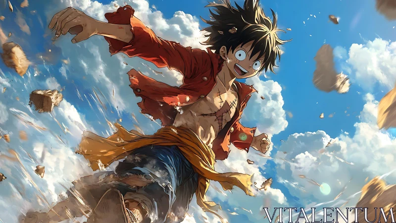 Skystriding rebel dashes through shattering clouds of stone.