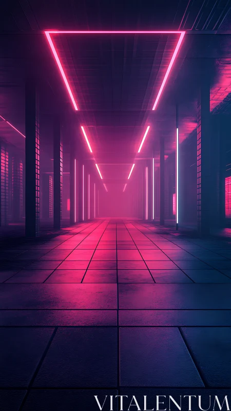 Neon corridor dreamway under electric magenta horizons.