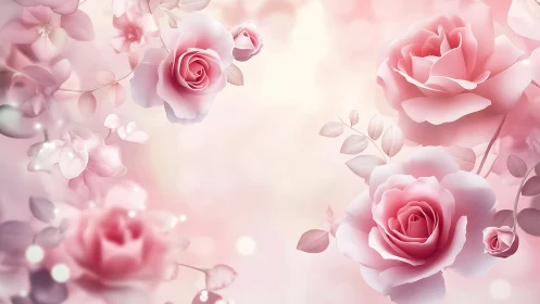 Soft Pink Roses in Dreamy Floral Composition.