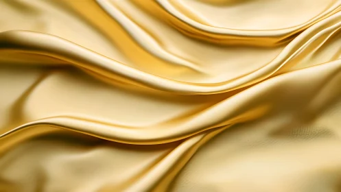 Folded golden satin surface shows high-gloss specular highlights