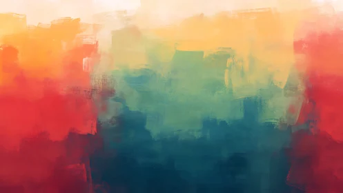 Multichromatic gradient field with layered abstract brushwork