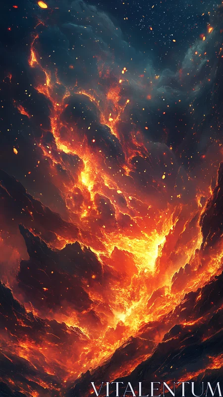 Cosmic Inferno: Stellar Explosion in Deep Space.