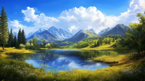 Mountains trade secrets with a mirror-bright valley lake