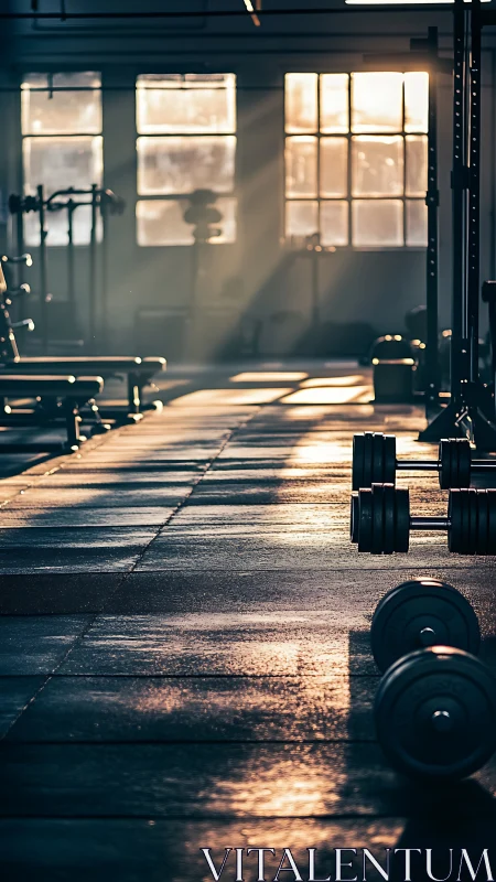 Sunlit iron sanctuary where morning dust meets muscle.