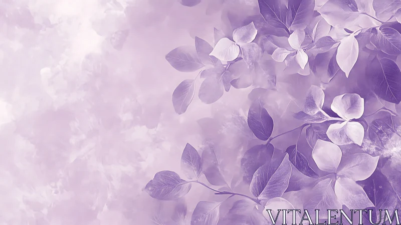Whispered lilac leaves drift softly through violet haze