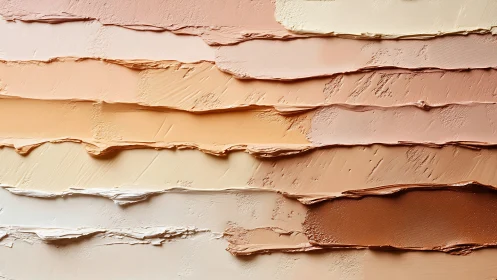 Textured spectrum of nude cream pigments in layered bands.