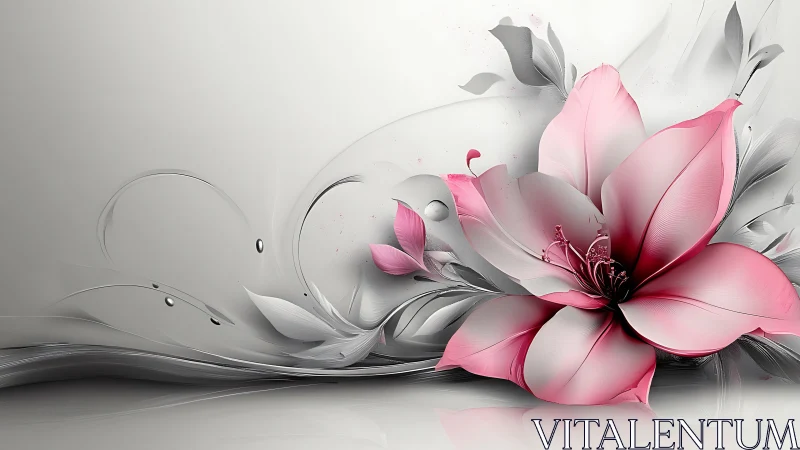 Dimensional Pink Magnolia with Ethereal Gradient Flow.