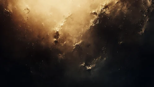 Volumetric stellar nebula rendered with high dynamic contrast.