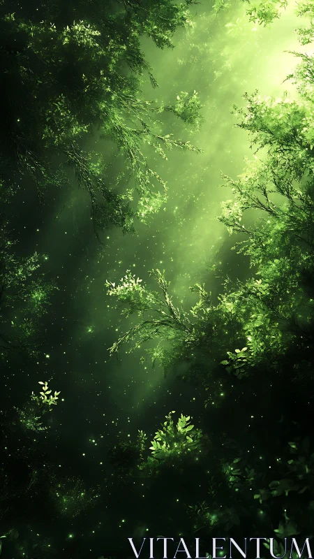 Luminous Forest Canopy with Ethereal Glow.
