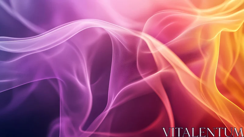 Color gradient abstract waves in soft layered ribbons.