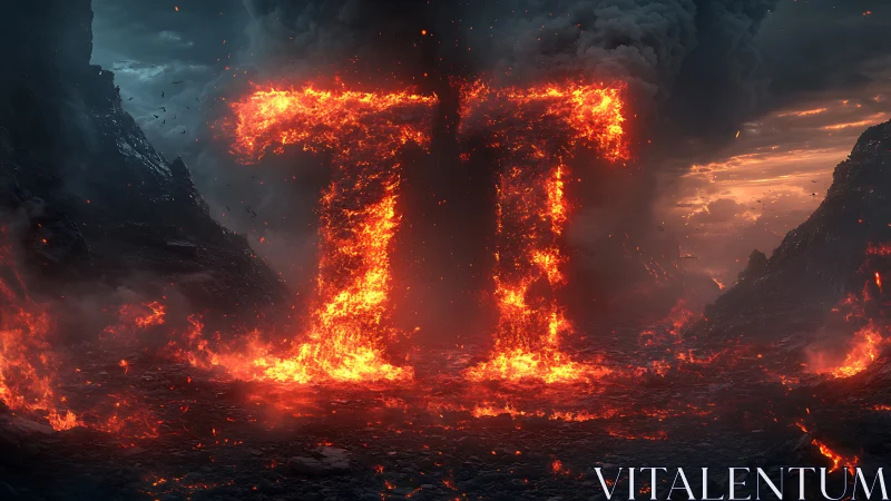 Incandescent Bracket Structure with Volumetric Particle Emission in Dystopian Volcanic Environment