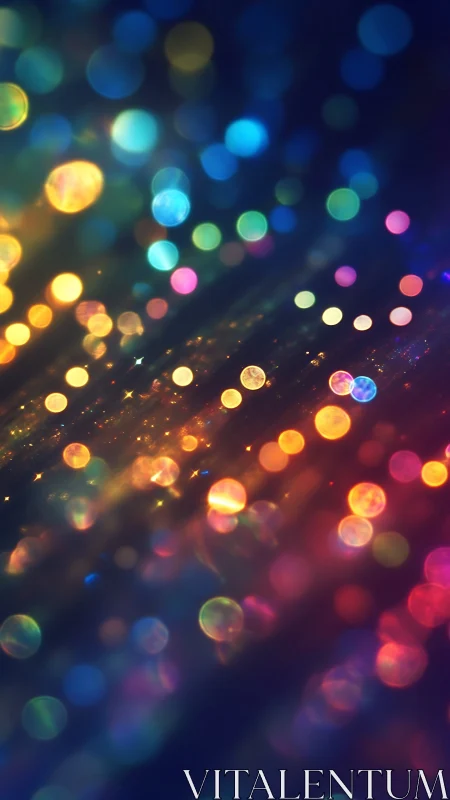 Prismatic bokeh river drifting through a neon midnight dream.