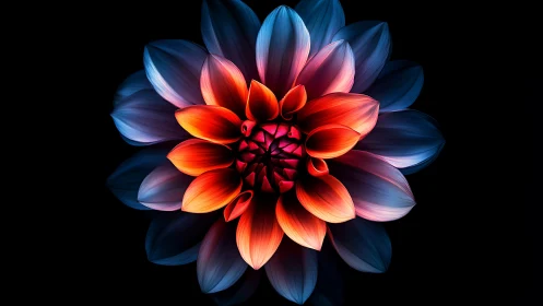 Neon Dahlia with Chromatic Gradient Petals.