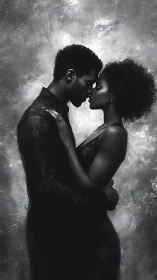 Two souls share an intimate moment wrapped in romantic light