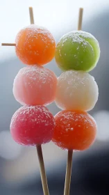 Colorful Lollipops With Sparkling Sugar Crystals