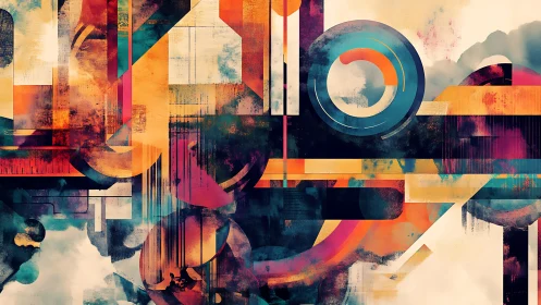 Urban orbits collide in a prismatic abstract skyline dream.