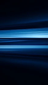 Electric blue light trails glide through a deep night void