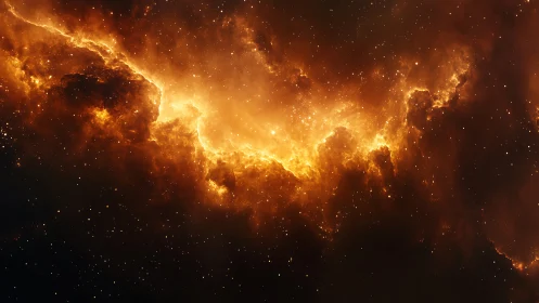 Starfire River Carved Through Midnight Cosmic Smoke.