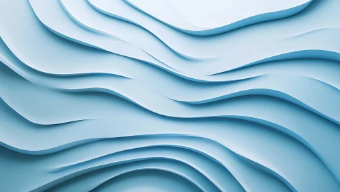 Layered cyan wave relief with flowing minimal contour forms.