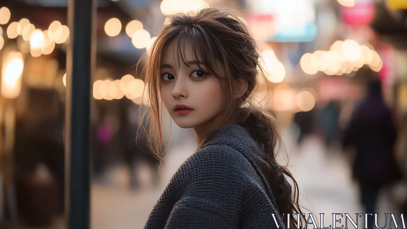 Soft city lights and a quiet moment of evening wonder.