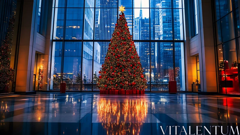 City tower Christmas tree quietly outshines the skyline