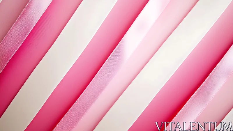 Diagonal Pink and White Satin Ribbons Pattern, Modern Abstract Art.