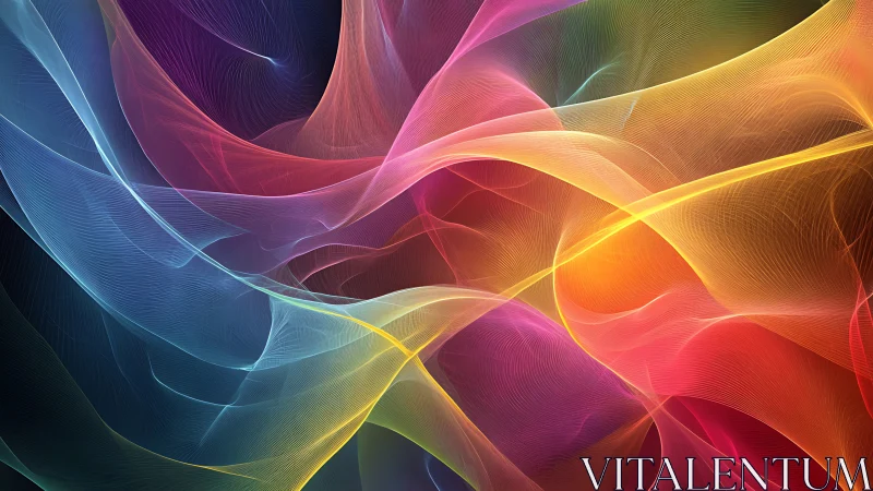 Multicolor translucent waveforms with fine filament textures