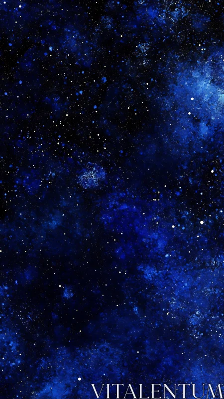 Digital nebula field with deep blue star cluster gradients.
