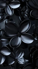 Monochromatic Floral Study with Metallic Sheen and Sculptural Depth.