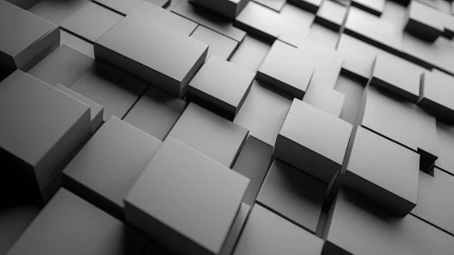 Modern abstract 3D blocks pattern with minimalistic monochrome style.