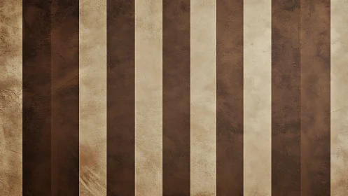 Vertical brown and beige stripes form worn textured surface