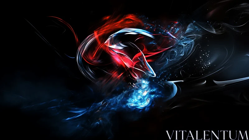 Energy streams collide in luminous abstract motion painting.